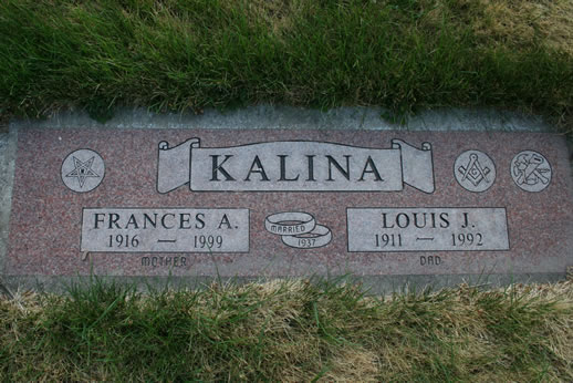 Frances Kalina and Louis Kalina Grave