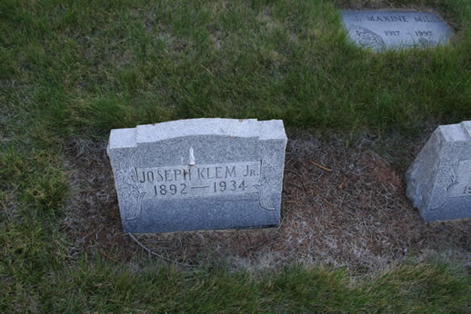 Joseph Klem Jr. Grave