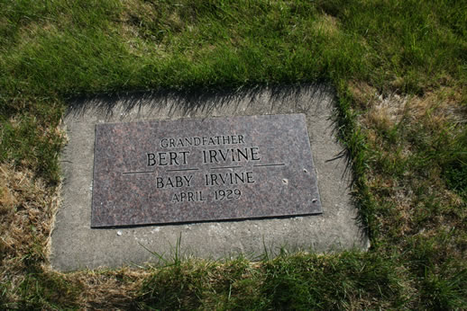 Bert Irvine and Baby Irvine Grave