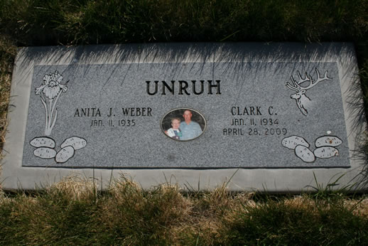 Anita Unruh and Clark Unruh Grave